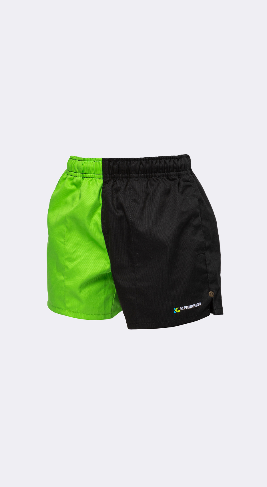Kids Black & Green Rugby Shorts