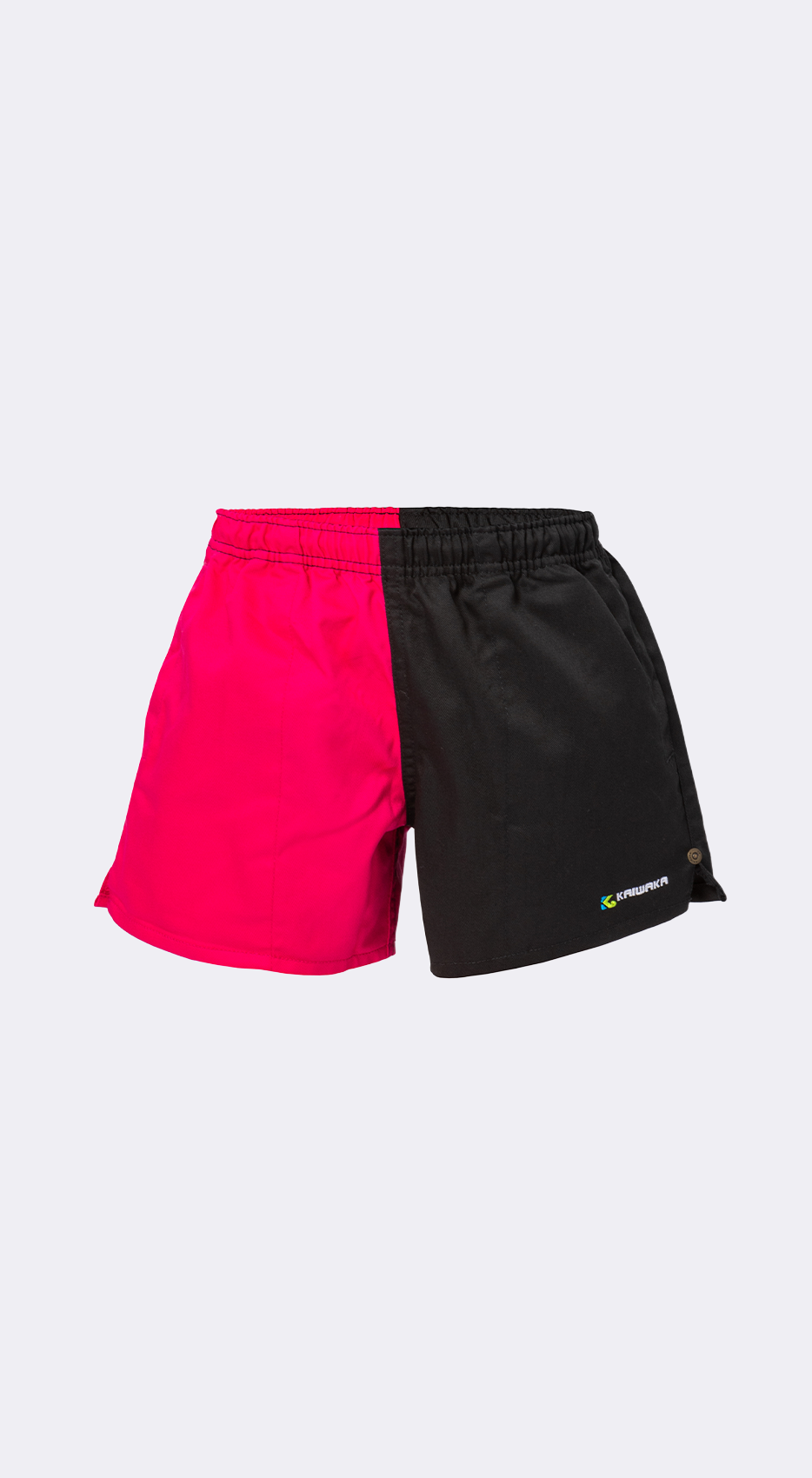 Kids Pink & Black Rugby Shorts